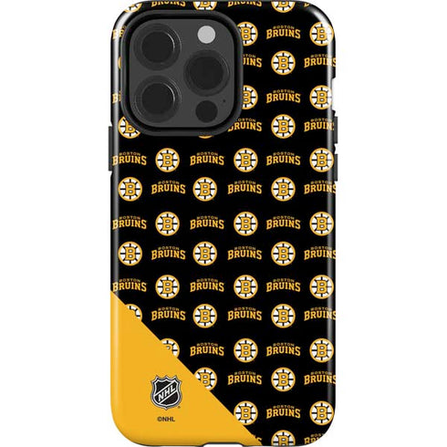 NHL Boston Bruins Pattern iPhone 15 Pro Impact Case